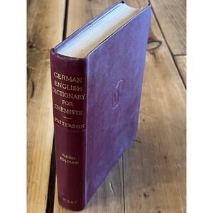 Vintage German English Dictionary for Chemists by Patterson. 3rd Edition.
